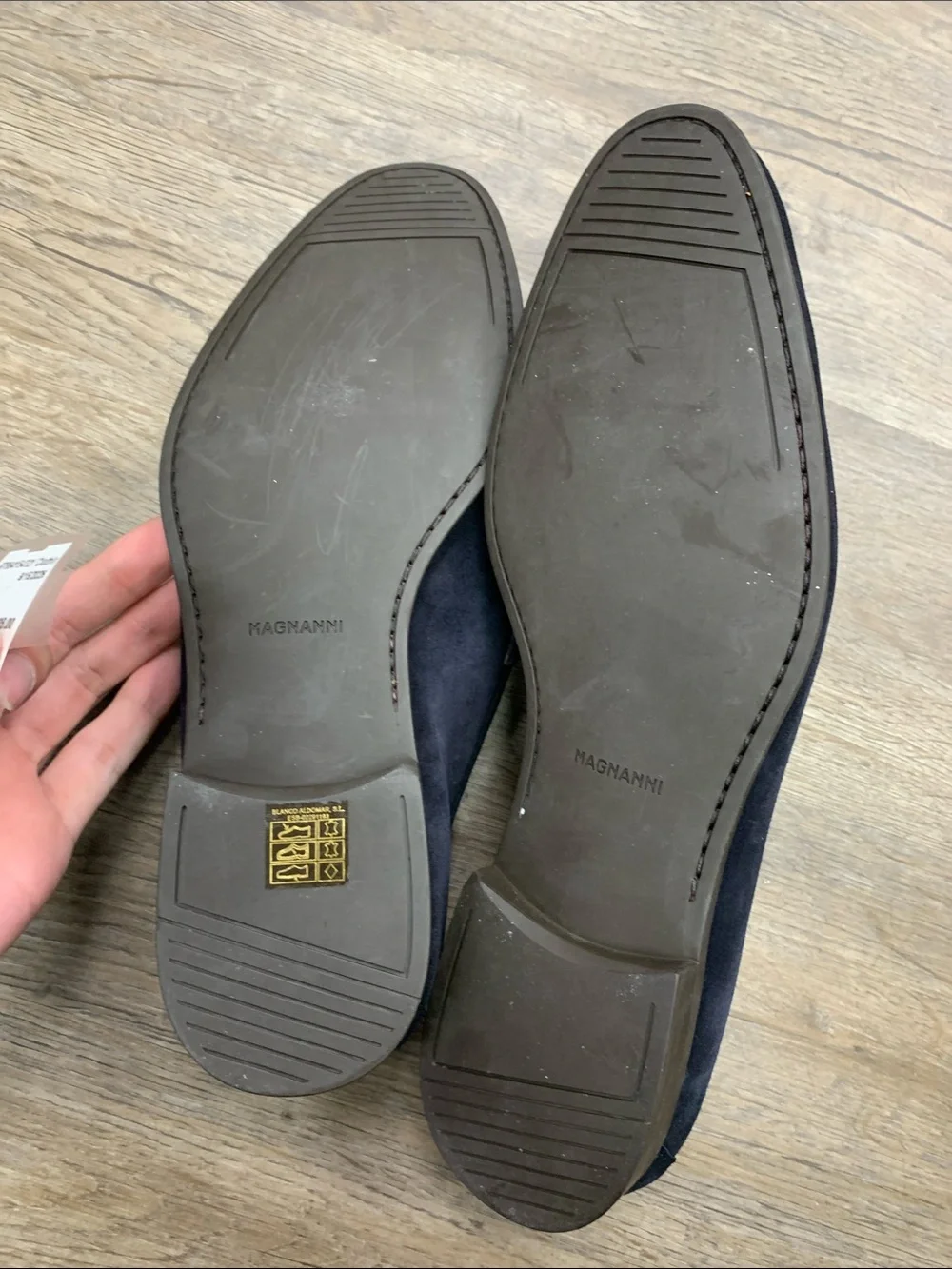 Magnanni Daniel Navy Suede Loafers NWT